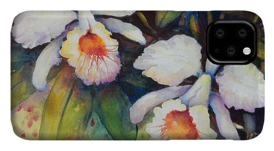 Flowers iPhone 11 Case featuring the painting Partnership by Caroline Patrick