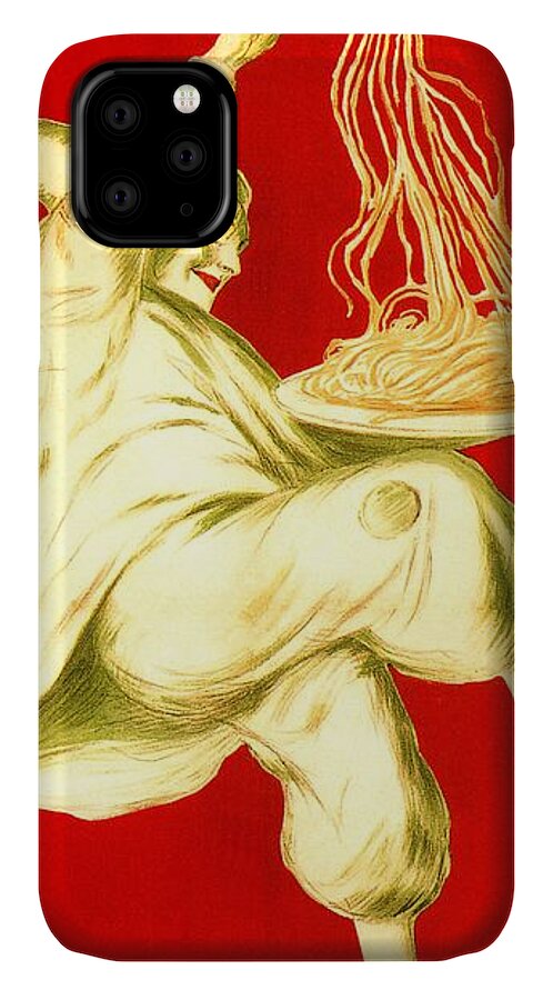  iPhone 11 Case featuring the digital art Pasta Baroni Leonetto Cappiello by Heidi De Leeuw
