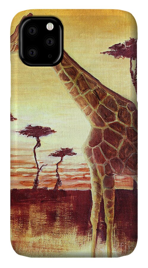 Animal iPhone 11 Case featuring the painting Patches by Todd Blanchard