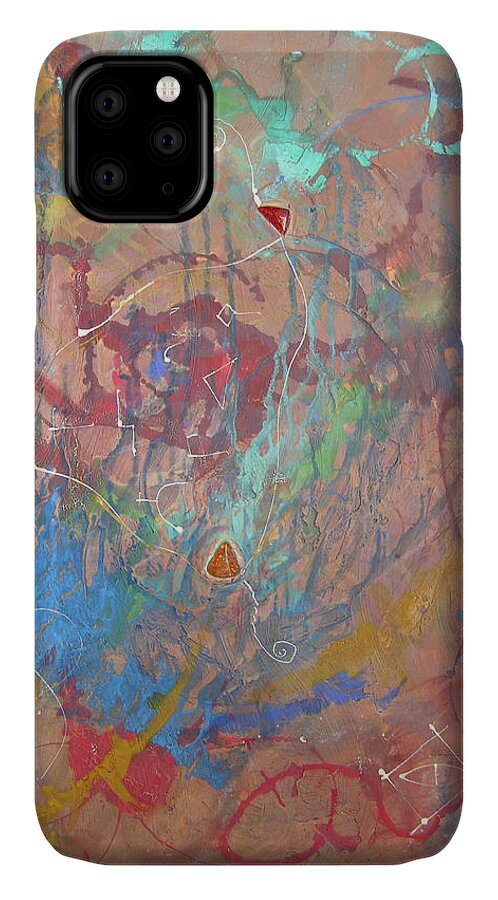 Modern iPhone 11 Case featuring the painting Peace in motion by Frederic Payet