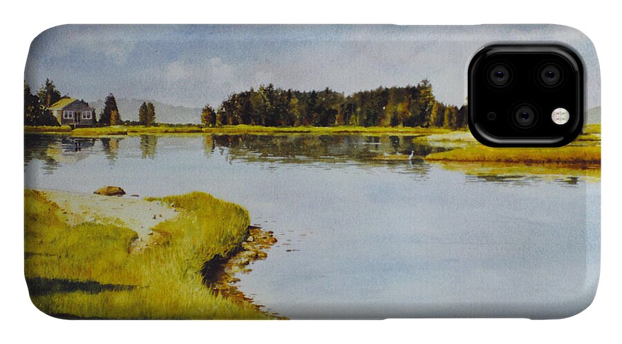Coastal iPhone 11 Case featuring the painting Petomska Inlet by Tyler Ryder