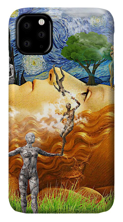 Perpetual Daydream iPhone 11 Case featuring the mixed media Perpetual Daydream by Ally White