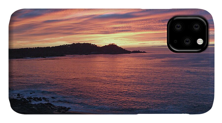 Nature iPhone 11 Case featuring the photograph Point Lobos Red Sunset by Charlene Mitchell