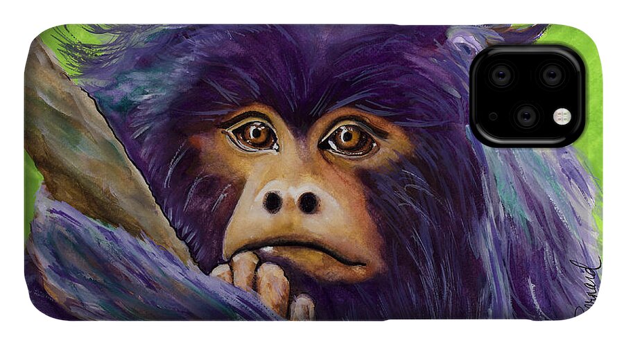 Pondering iPhone 11 Case featuring the painting Pondering by Dale Bernard