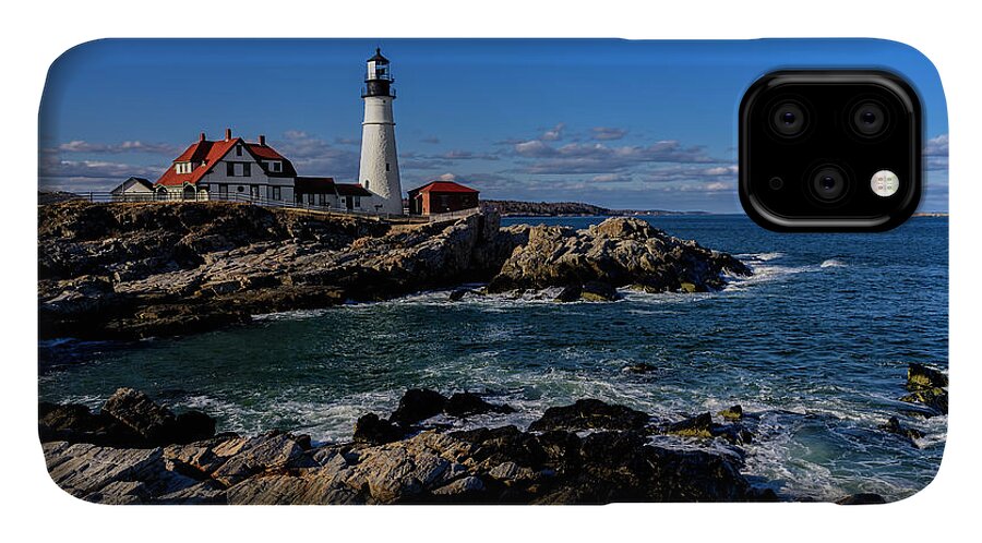 Lighthouse iPhone 11 Case featuring the photograph Portland Head Light No.32 by Mark Myhaver