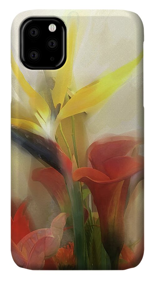 Floral Arrangement iPhone 11 Case featuring the digital art Prelude to Autumn by Gina Harrison