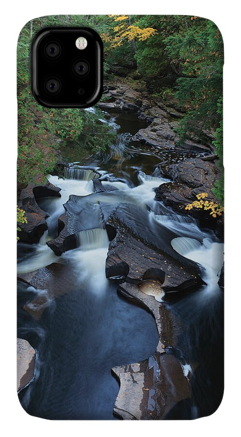 Porcupine Mountains And Upper Peninsula iPhone 11 Case featuring the photograph Presque Isle River by Paul Schultz