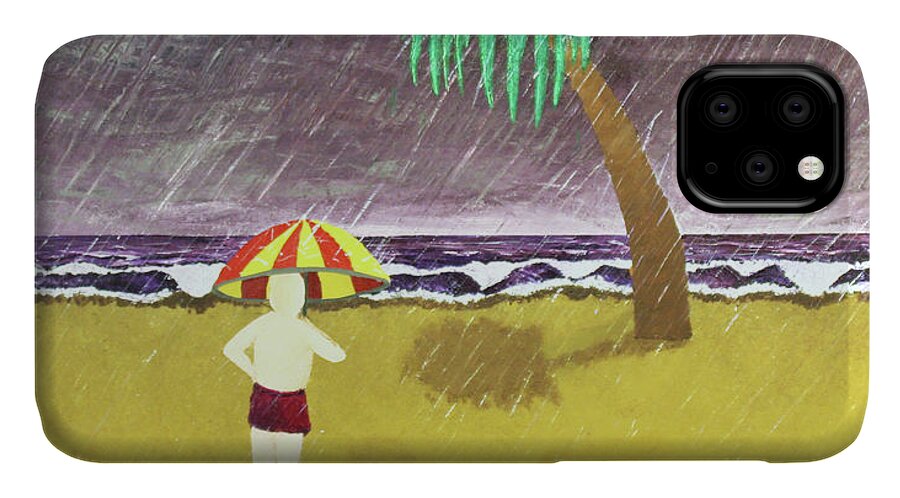 Rain iPhone 11 Case featuring the painting Rain by Thomas Blood