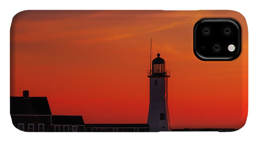 Lighthouse iPhone 11 Case featuring the photograph Red Sky in the Morning by Rob Davies