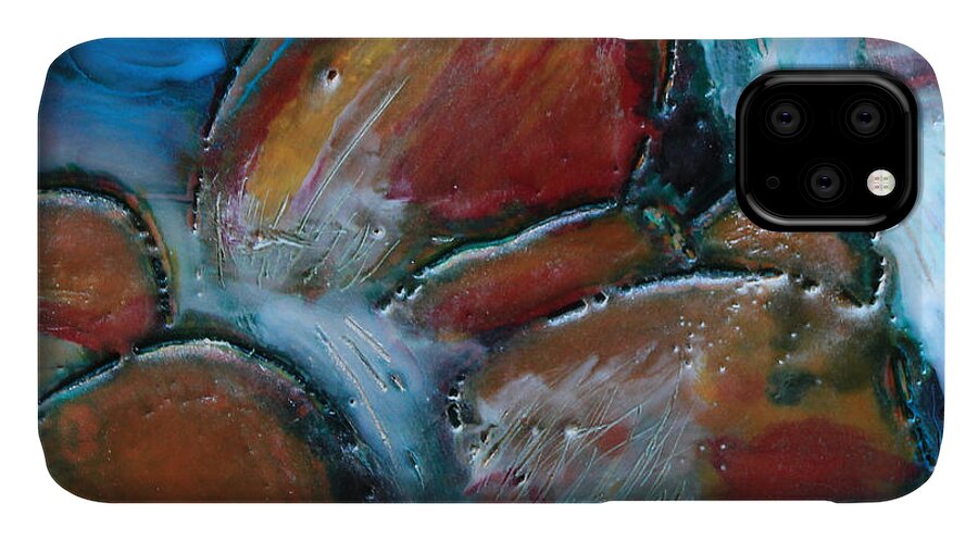 Rocks iPhone 11 Case featuring the painting Rocks at Little Su by Annekathrin Hansen