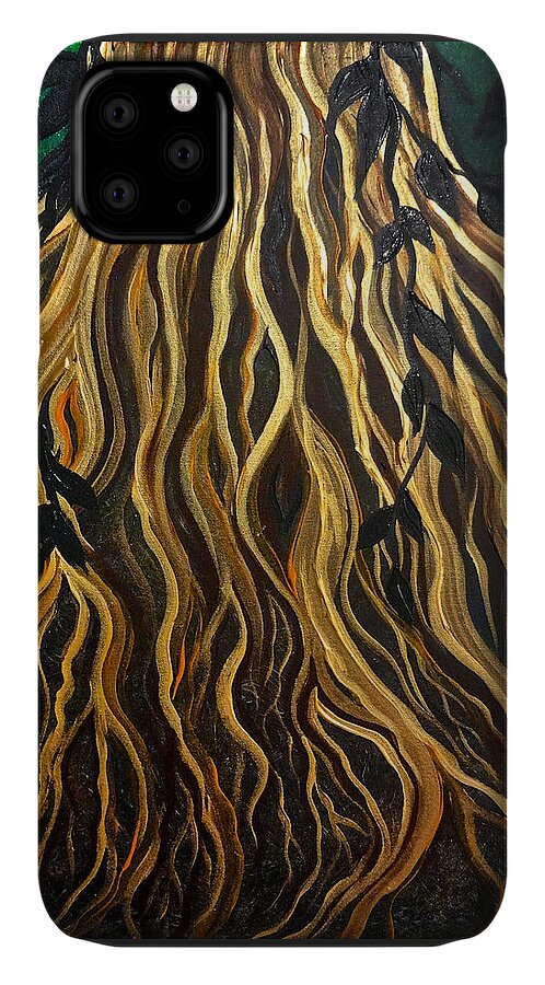 Roots iPhone 11 Case featuring the painting Roots by Michelle Pier
