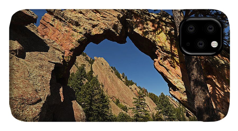Boulder iPhone 11 Case featuring the photograph Royal Arch Trail Arch Boulder Colorado by Toby McGuire