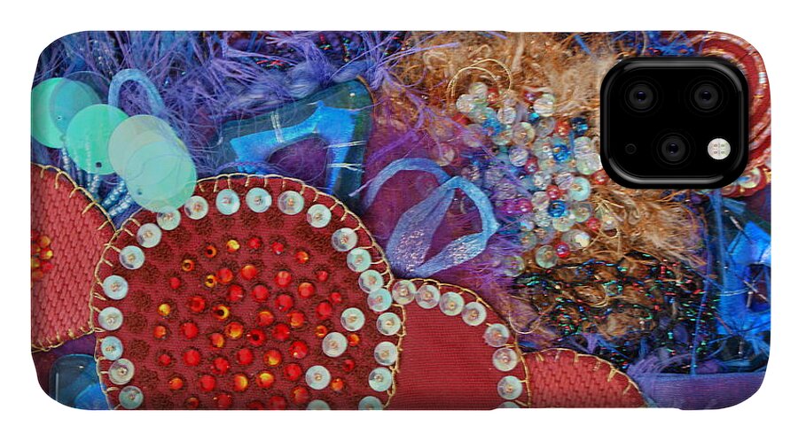  iPhone 11 Case featuring the mixed media Ruby Slippers 3 by Judy Henninger