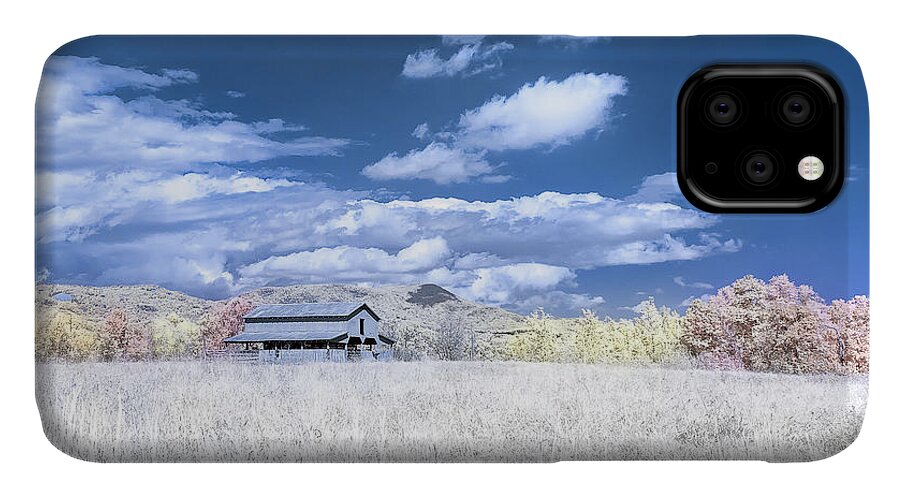 642nm iPhone 11 Case featuring the photograph S C Upstate Barn Faux Color by Charles Hite