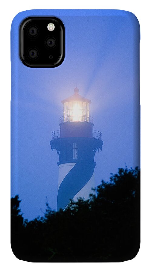 Fog iPhone 11 Case featuring the photograph Saint Augustine Lighthouse in the Fog by John Harmon