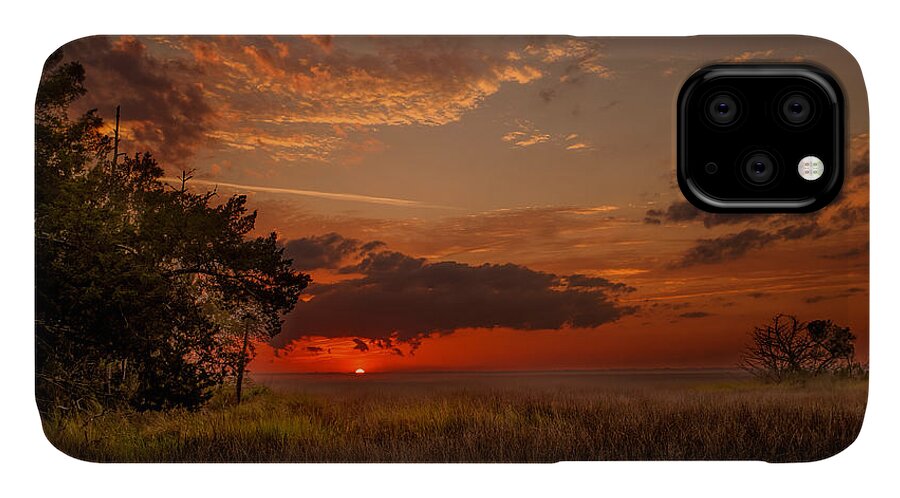 Landscape iPhone 11 Case featuring the photograph Saint Simons Island Salt marsh twilight by Chris Bordeleau
