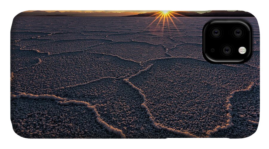 Nevada iPhone 11 Case featuring the photograph Salt Flats Sunset by Michael Ash