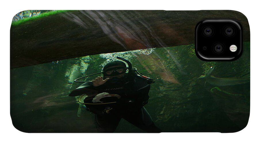Scuba iPhone 11 Case featuring the photograph Scuba diver by Cynthia Marcopulos