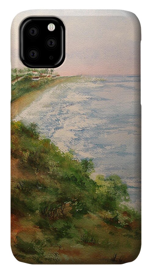 Landscape iPhone 11 Case featuring the painting Sea of Dreams by Debbie Lewis