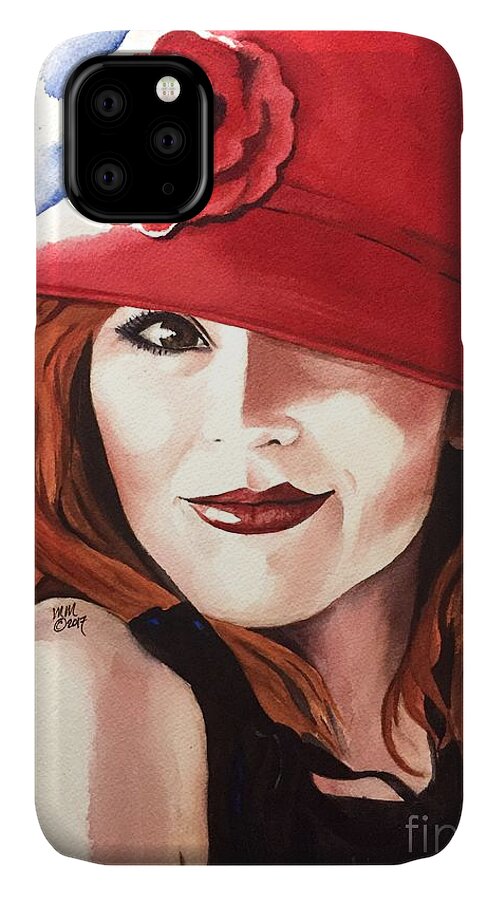 Redhead. Red Hair iPhone 11 Case featuring the painting Self Portrait by Michal Madison