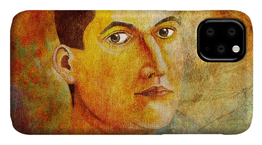 Selfportrait iPhone 11 Case featuring the painting Selfportrait oil by Alexa Szlavics