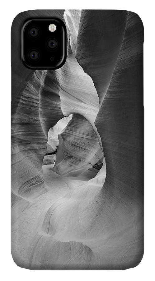 Antelope Canyon iPhone 11 Case featuring the photograph Shadows in Antelope Canyon by Jon Glaser