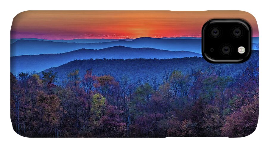 Autumn iPhone 11 Case featuring the photograph Shenandoah Valley Sunset by Louis Dallara