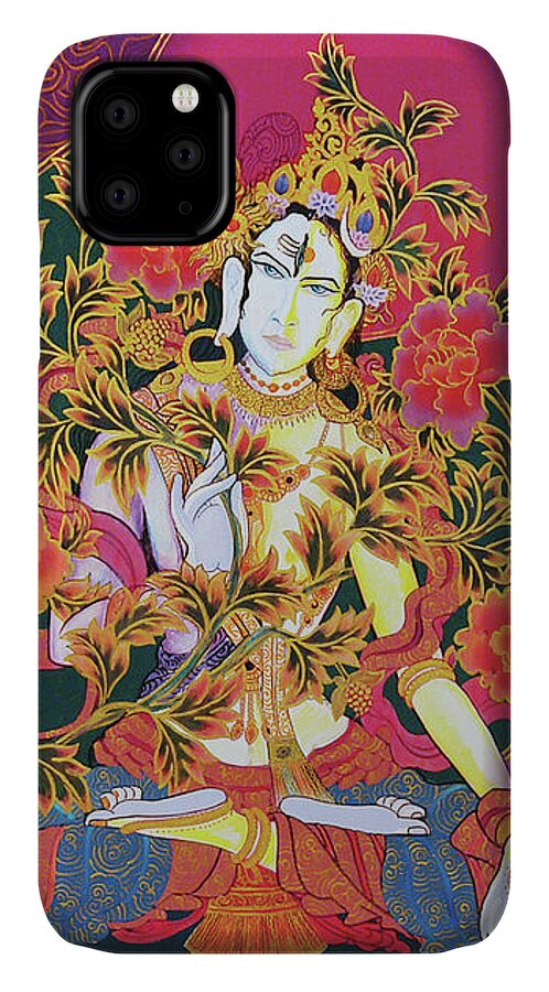 Spirituality iPhone 11 Case featuring the painting Shiva Shakti Yin and Yang by Guruji Aruneshvar Paris Art Curator Katrin Suter