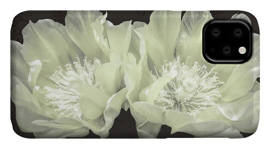 Flower iPhone 11 Case featuring the mixed media Silent Night by Rosalie Scanlon