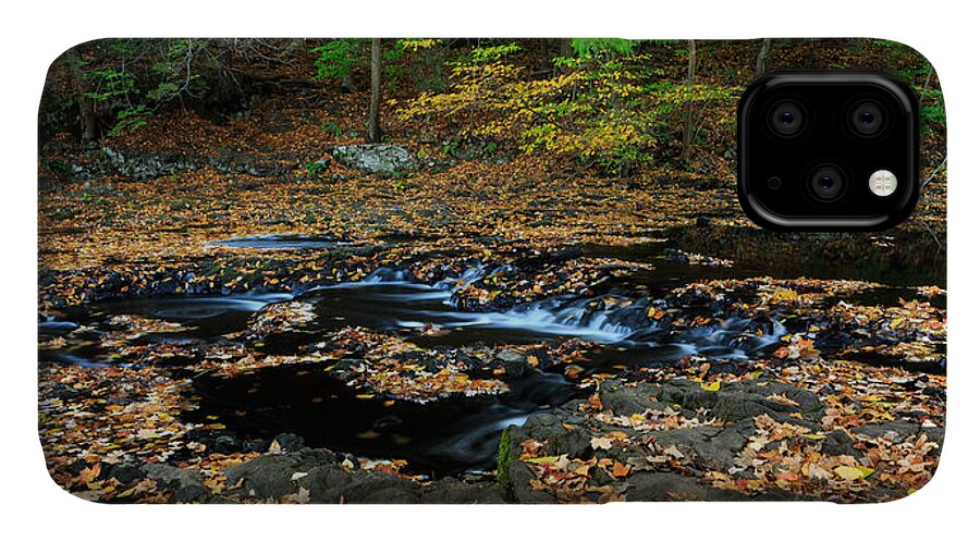 Autumn iPhone 11 Case featuring the photograph Silky New England Stream in Autum by Kyle Lee