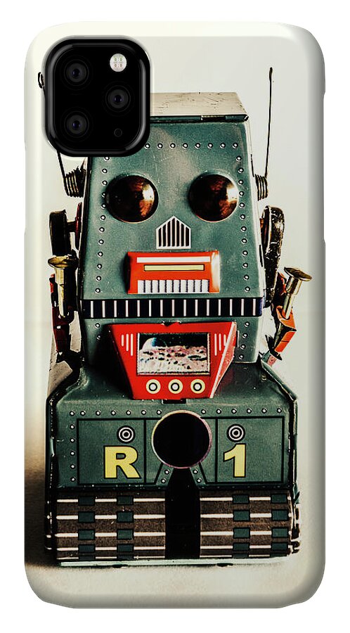 1960 iPhone 11 Case featuring the photograph Simple robot from 1960 by Jorgo Photography