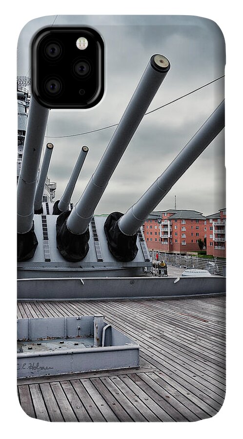 Uss Wisconsin iPhone 11 Case featuring the photograph Six Pack of Sixteens by Christopher Holmes
