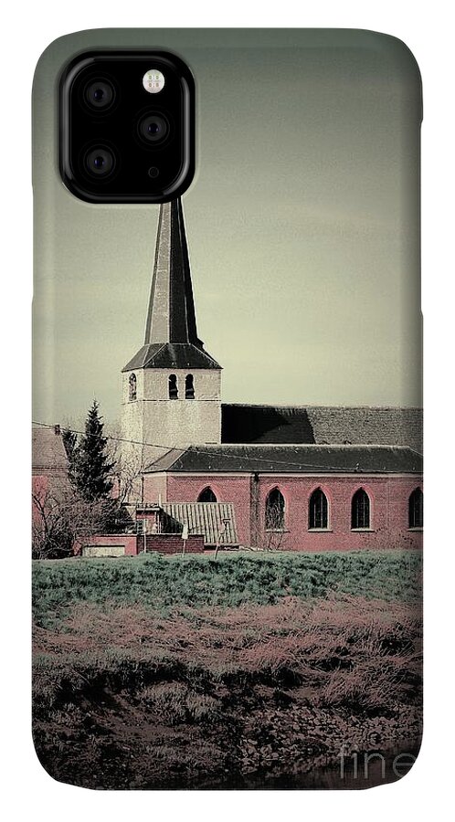 Retro iPhone 11 Case featuring the photograph Small village down the river by Heidi De Leeuw