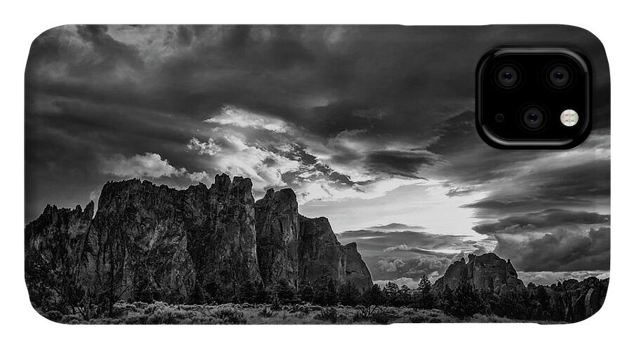 Clouds iPhone 11 Case featuring the photograph Smith Rock Fury by Steven Clark