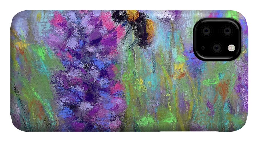 Bee iPhone 11 Case featuring the painting Spring's Treat by Susan Jenkins