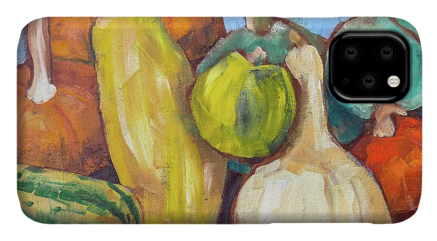 Eugene iPhone 11 Case featuring the painting Squash Party by Tara D Kemp