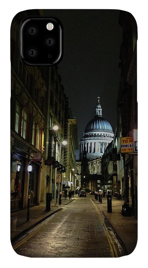 Cathedral iPhone 11 Case featuring the photograph St. Pauls by Night by Geoff Smith