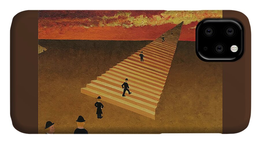 Surrealism iPhone 11 Case featuring the painting Stairway to Heaven by Thomas Blood
