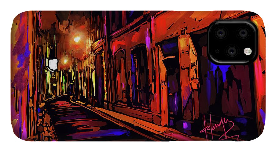Avignon iPhone 11 Case featuring the painting Street in Avignon, France by DC Langer