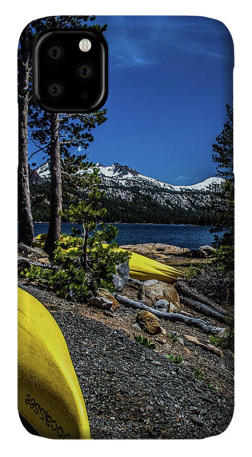 Kayak iPhone 11 Case featuring the photograph Summer in the Sierra by Steph Gabler