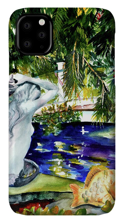 Mermaid iPhone 11 Case featuring the painting Summer Splendor by Phyllis London