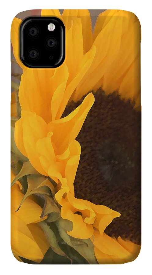 Flower iPhone 11 Case featuring the digital art Sun Flower by Jana Russon
