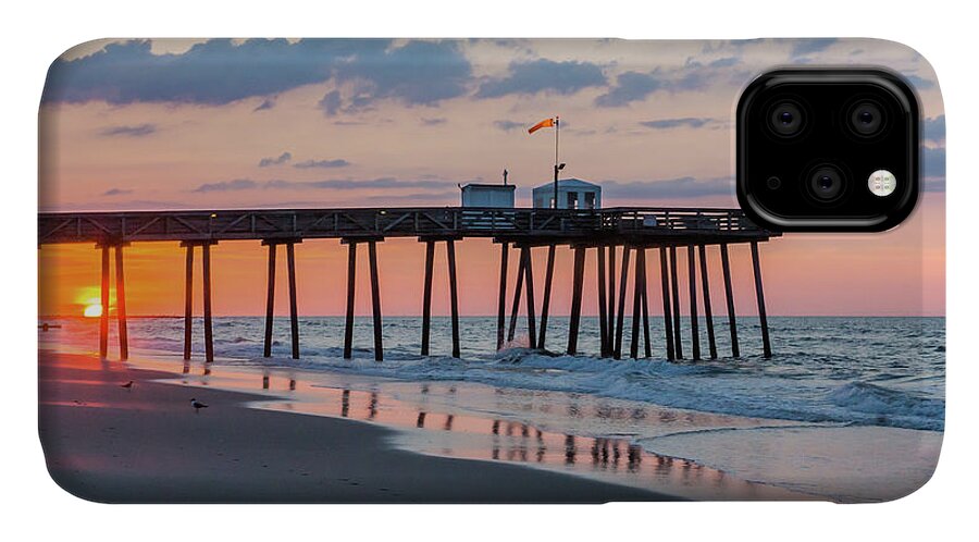Ocean City New Jersey iPhone 11 Case featuring the photograph Sunrise Ocean City Fishing Pier by Photographic Arts And Design Studio