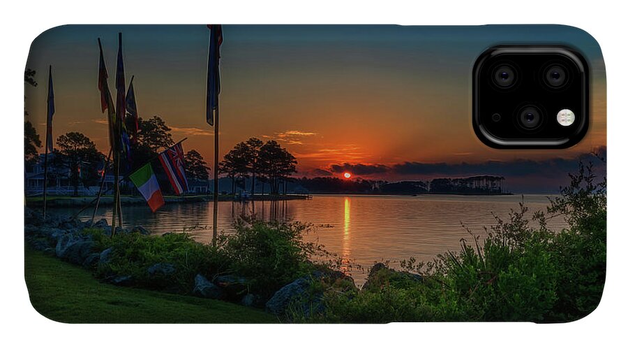 Photograph iPhone 11 Case featuring the photograph Sunrise on the Neuse 3 by Cindy Lark Hartman