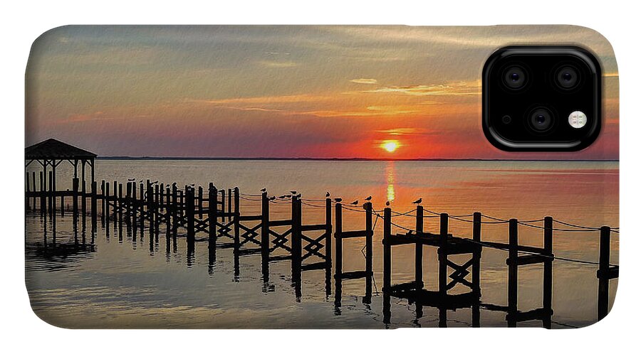 Sunset iPhone 11 Case featuring the photograph Sunset At Duck OBX by Jeff Breiman