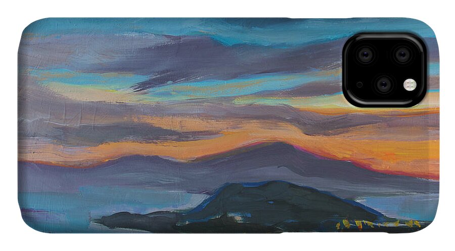 Sunset iPhone 11 Case featuring the painting Sunset Looking West by Suzanne Giuriati Cerny