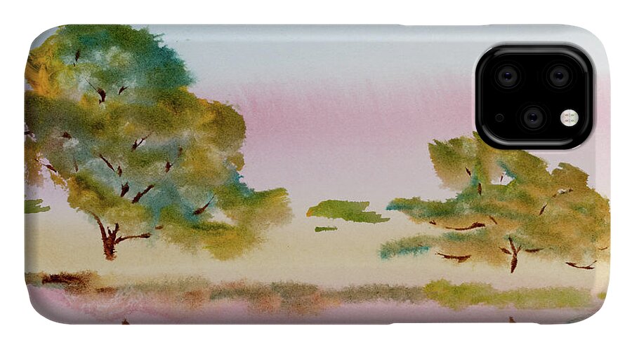Afternoon iPhone 11 Case featuring the painting Reflections at Sunrise by Dorothy Darden