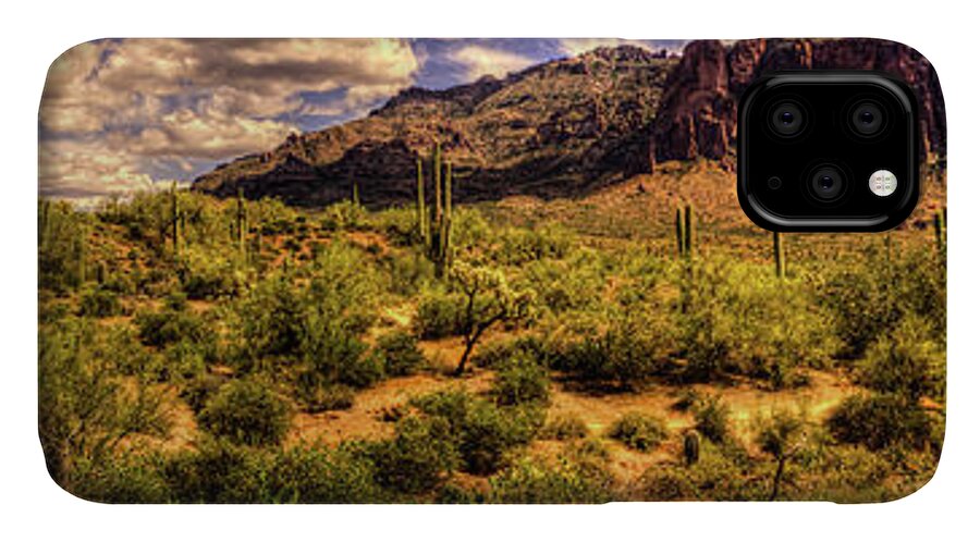 Arizona iPhone 11 Case featuring the photograph Superstition Mountain and Wilderness by Roger Passman