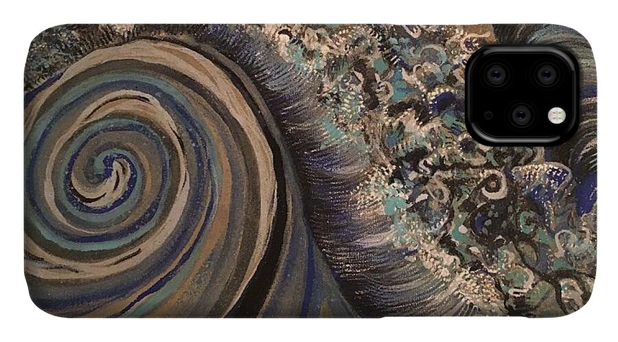 Water iPhone 11 Case featuring the painting Swirl by Mastiff Studios