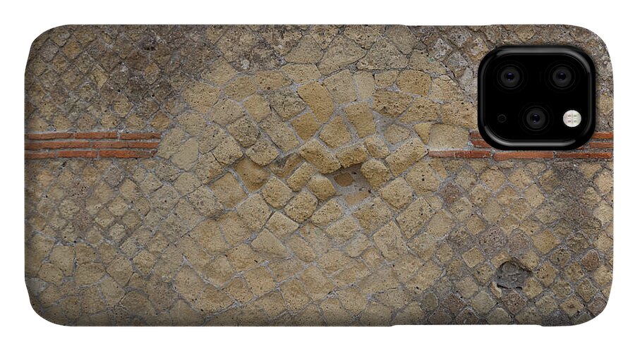 Stone iPhone 11 Case featuring the photograph Textural Antiquities Herculaneum Wall Three by Laura Davis
